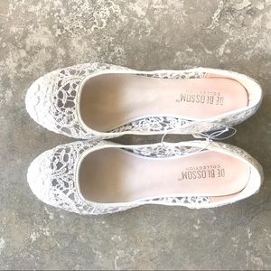 Lace Ballet Flats White Size 10 Bridal